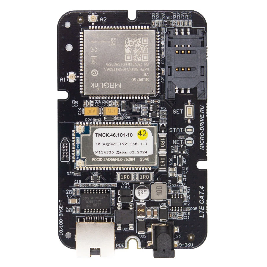 4G embedded router with Wi-Fi and 4G LTE Cat.4 modem, Microdrive Tandem 4GL-OEM-11