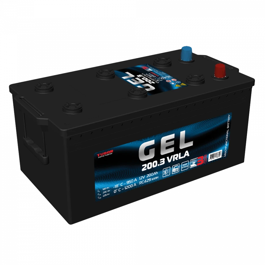 Lead-acid starter battery TUBOR GEL 6ST-200.3 VRLA