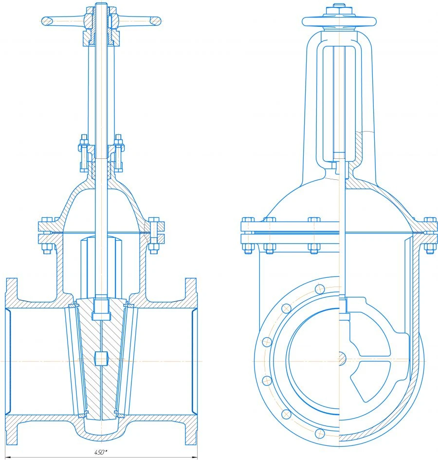 Cast iron wedge gate valve DN 250