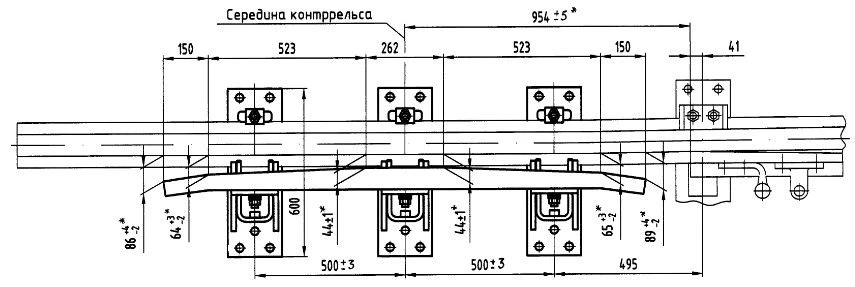 Counter-rail-protector of type R65 of grade 1/6 (project 2307.01.100)