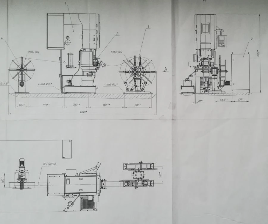 Automatic complex AKKI5526.01 on the basis of single crank double-acting non-sloping press KI5526