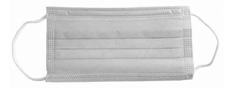 Medical face mask for protection of respiratory tract of disposable use "SORBOTEK", three-layer, size 175x95 mm, with p