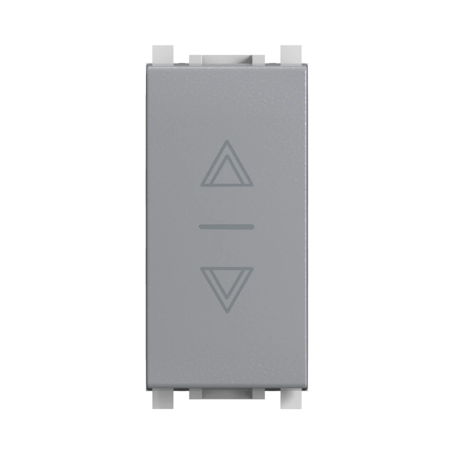CADUCEUS ALING Experience Flush-mounted switch for roller shutters I-0-I, 10A, 250V~, 1M, silver, art. no. 72108.0. 72108.S