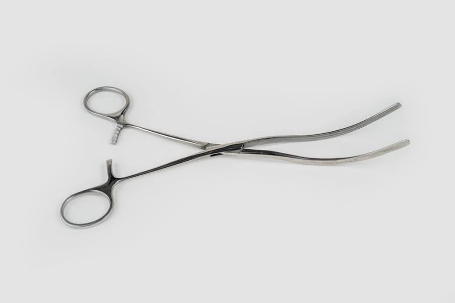 VZ-Z-40-2, Adult elastic bowel clamp, curved, 240 mm