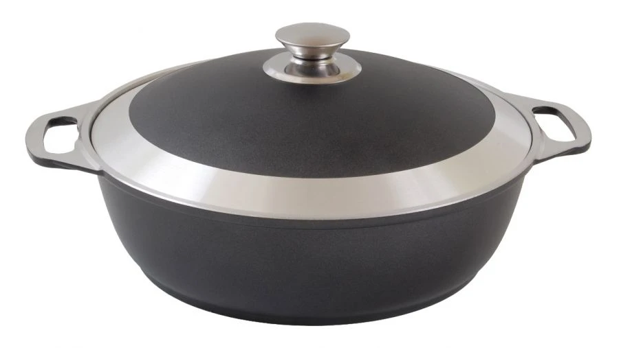 Cast aluminium frying pan 3L (with DP coating) TM Kukmara, with aluminium lid