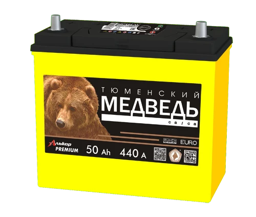Lead battery for starting piston engines 6ST-50VLA Asia 60B24 "Tyumensky Medved"