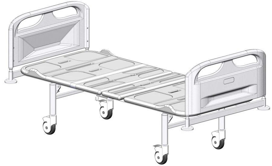 KF2-01-"MSC" (MSC-3102E) - Functional bed, on wheels, plastic backrests, plastic bed, regulation of sections electr.