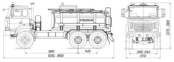 ATZ 4680L4-10 fuel tanker on URAL chassis 5557-4151-78, 5557-4151-80, 5557-4151-82