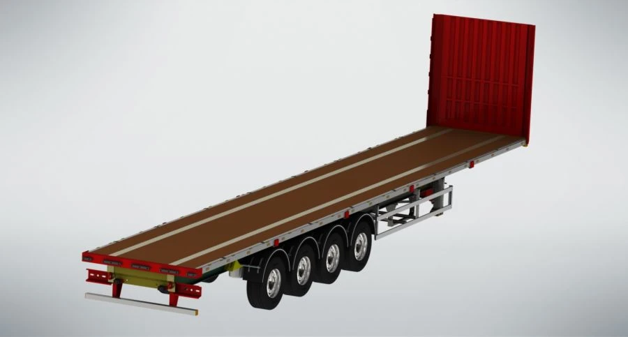 Flatbed semitrailer without sides four-axle, (intended for transport of dangerous goods), modification FSA-544A