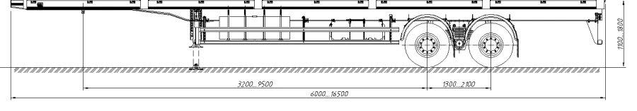 Semitrailer 98131D (loading space design - load-bearing frame, platform)