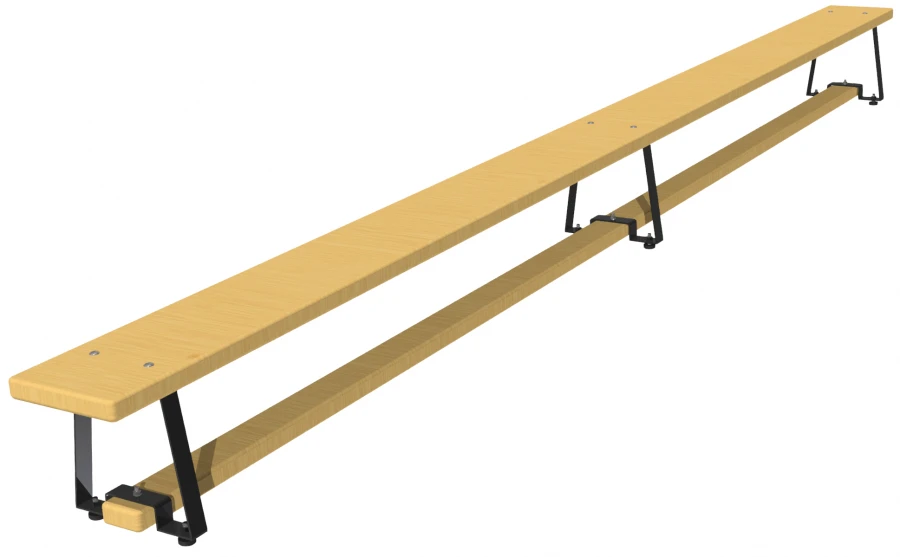 Benches for gymnasiums rigid on metal frame