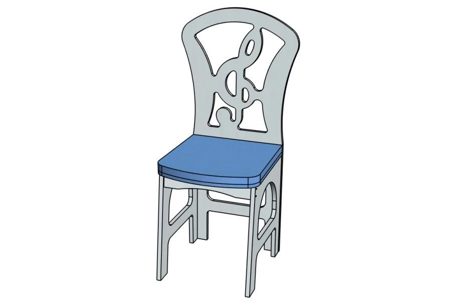 Violin Key Chair H=300 semi-upholstered (seat)/ StD89