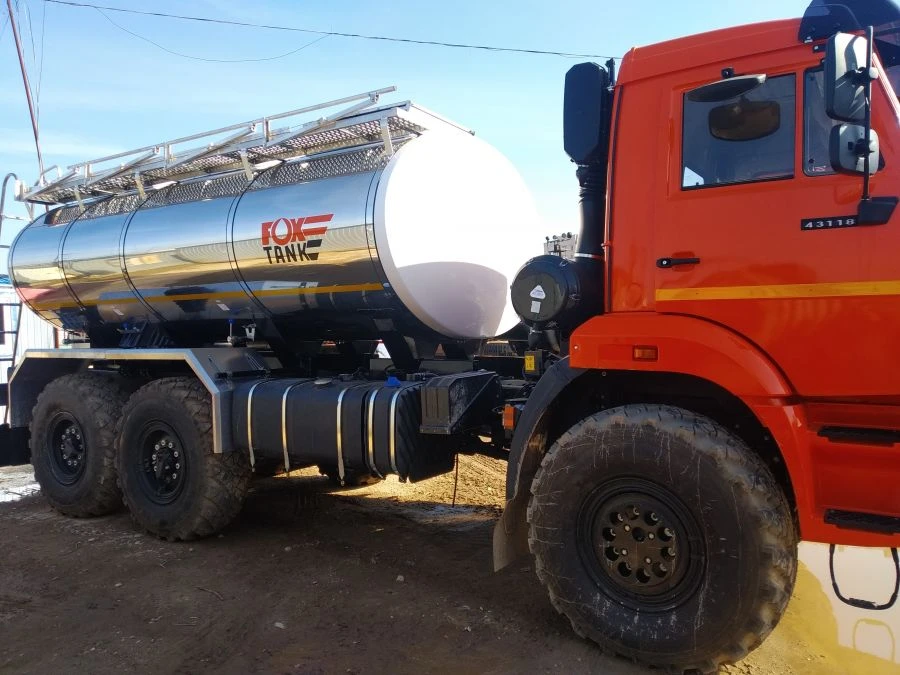 Tank truck for transporting food liquids type 9666P (Modifications 9666P2 on KAMAZ 43118-A5, 43118-50 chassis)