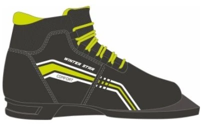 Winter Star comfort ski boots black (logo lime neon) 75