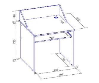 Computer desk type 1. (School furniture brand "Interior" series "TDI School")