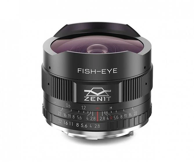 Photographic lens "MS ZENITAR 2,8/16" ("Fisheye"), with lens mount (M42)