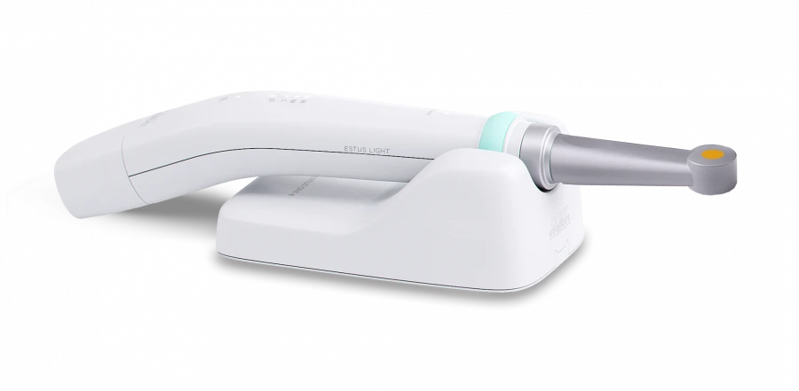 Dental photoactivator for polymerisation of composite filling materials. Model "Estus Light" (WITH ORANG FILLING FILLING PAD