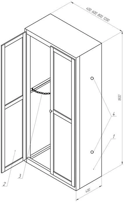 Laboratory cabinet for storage of cylinders ML-SHHB