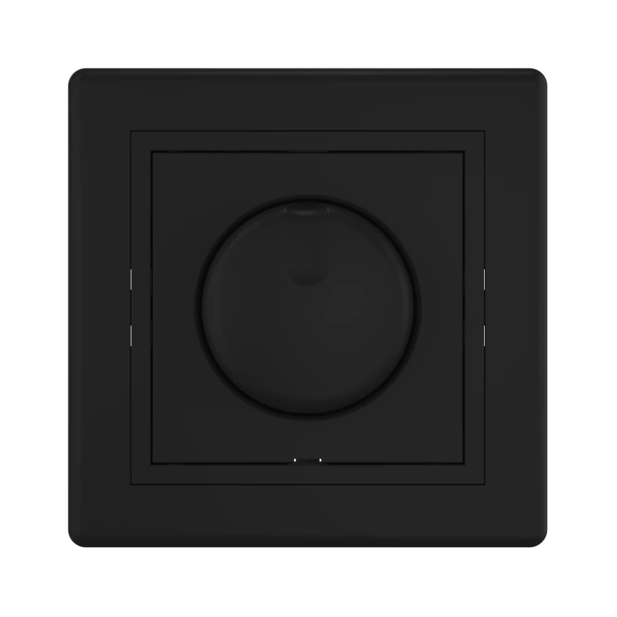 CADUCEUS ALING PRESTIGE Flush mount rotary push switch LED dimmer 1-100W, 230V~, universal, black (soft)