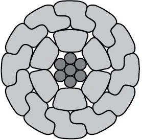 Non-insulated compacted wire with steel core for high voltage overhead power lines of AACSRZ grade