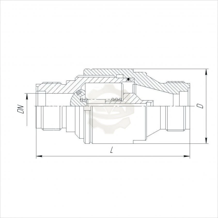 Non-return flanged bore valve DN 50 PN 2.5 MPa (25 kgf/cm2) PN 1.0 MPa (10 kgf/cm2) ITSHL.494315.003 Basic material