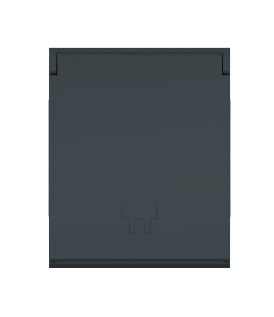 CADUCEUS ALING MODE Flush-mounted socket outlet with grounding without blinds with cover 16A, 250V~, 2M, anthracite, item no. 65