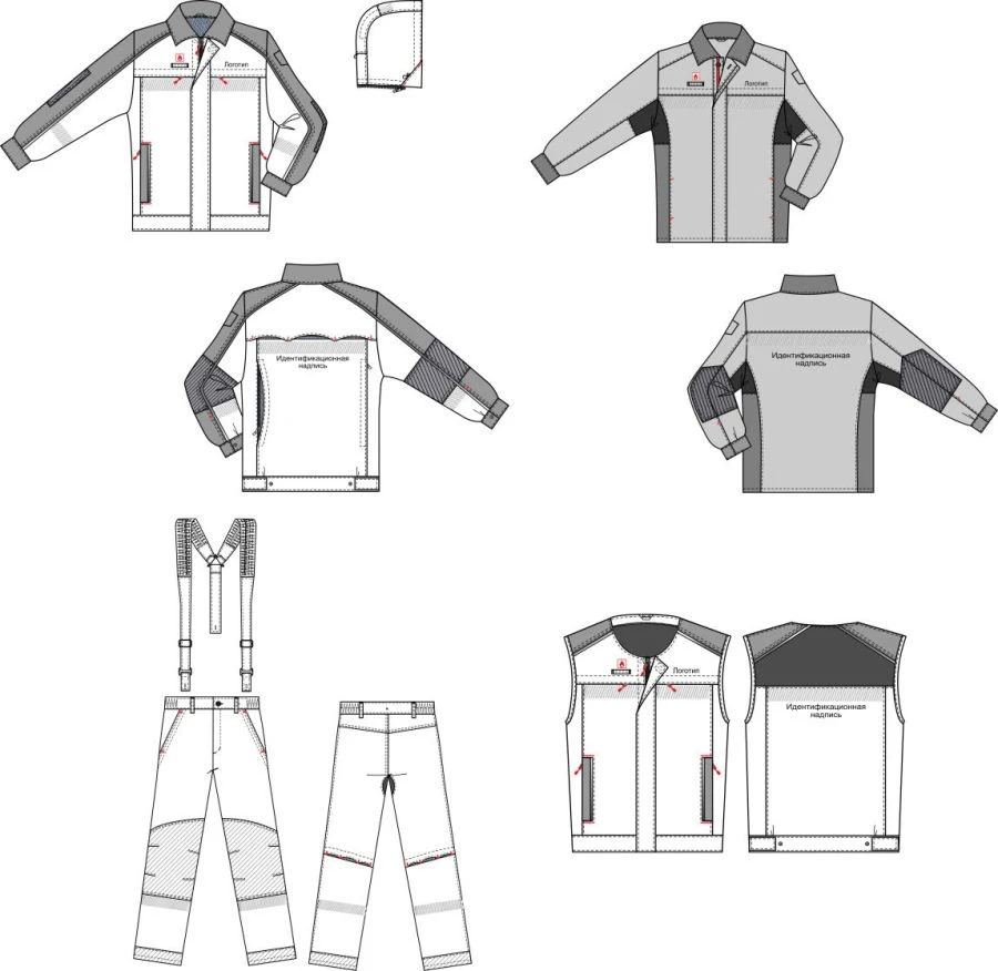 Special clothing for employees of the organisations of the Transneft system. Men's sets (jacket, shirt-jacket, waistcoat, trouse
