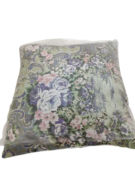 Cushions with tops made of cotton, mixed, synthetic fabrics filled with down and feather.