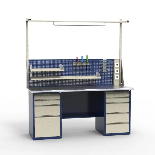 SV-2T.04.05.19.?? workbench two-desk, galvanised worktop