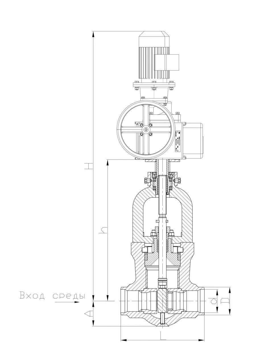 Control valves series RK 112 DN 100 to 300 mm, Pp up to 37.3 MPa, medium temperature up to 560?C under electric actuator