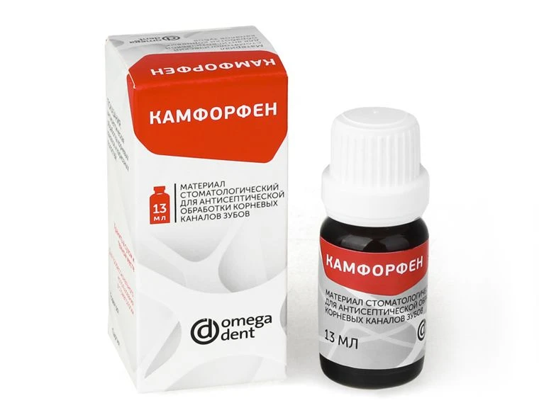 Dental material for antiseptic treatment of root canals "Camforfen"