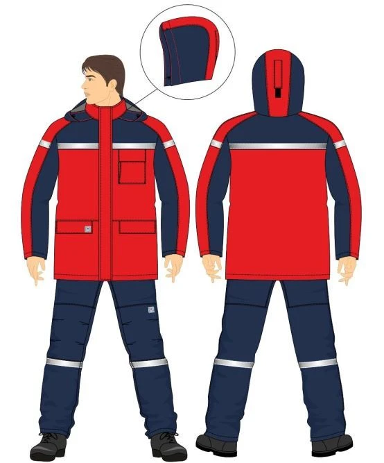 Jacket-jacket for men for protection against thermal risks of electric arc, against water, including unfavourable weather condit