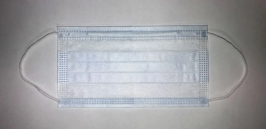 Medical disposable masks made of nonwoven materials (CMC30/CMC30/CMC30) non-sterile two-layer, density 60g/m2, blue