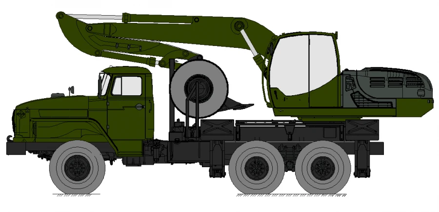 Single-bucket excavator E190A with boom 4800 mm, handle 2380 mm, bucket 0,8 m.cu.