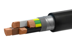 PvBShv power cable with copper conductors, cross-linked polyethylene insulation and polyvinylchloride plastic protective hose