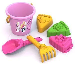 BARBIE sand set #3 (3 moulds "Cakes", rake, trowel, bucket)