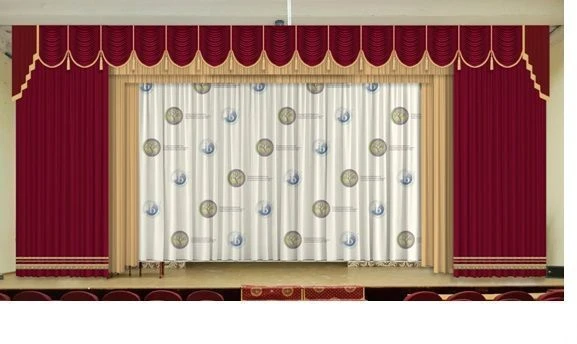 Set of poplin curtains of "London 2" model