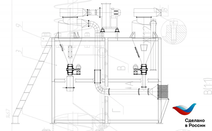Pneumatic conveying machine