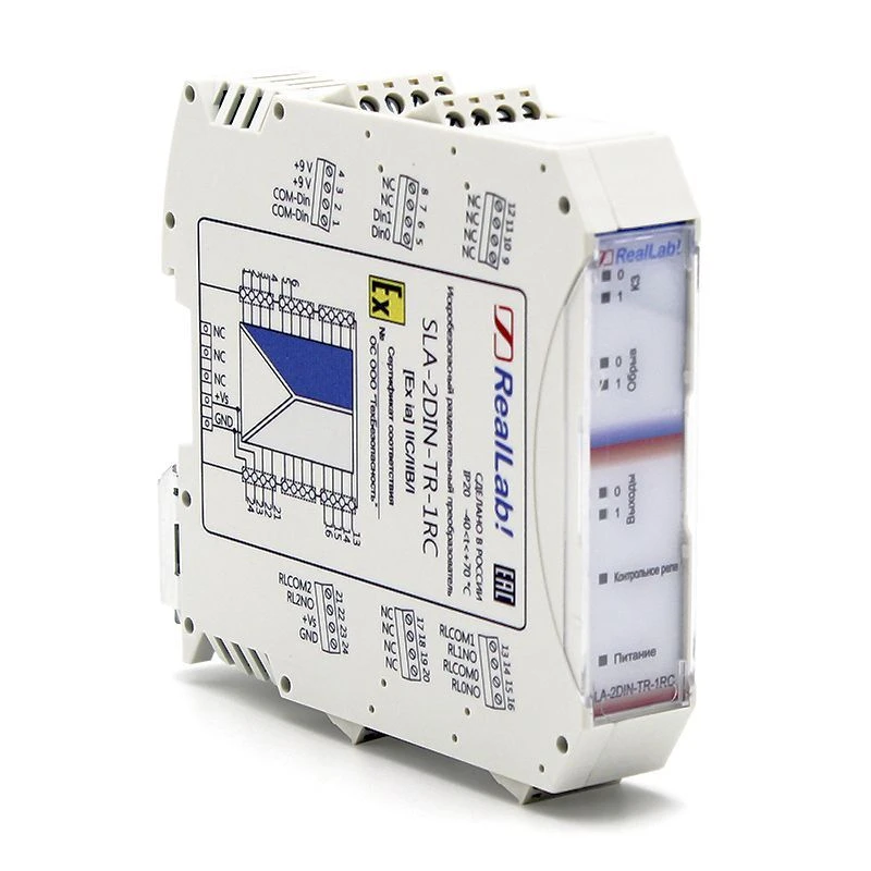 SLA-2DIN-TR-1RC NAMUR standard intrinsically safe digital signal divider converter with opto relay outputs and