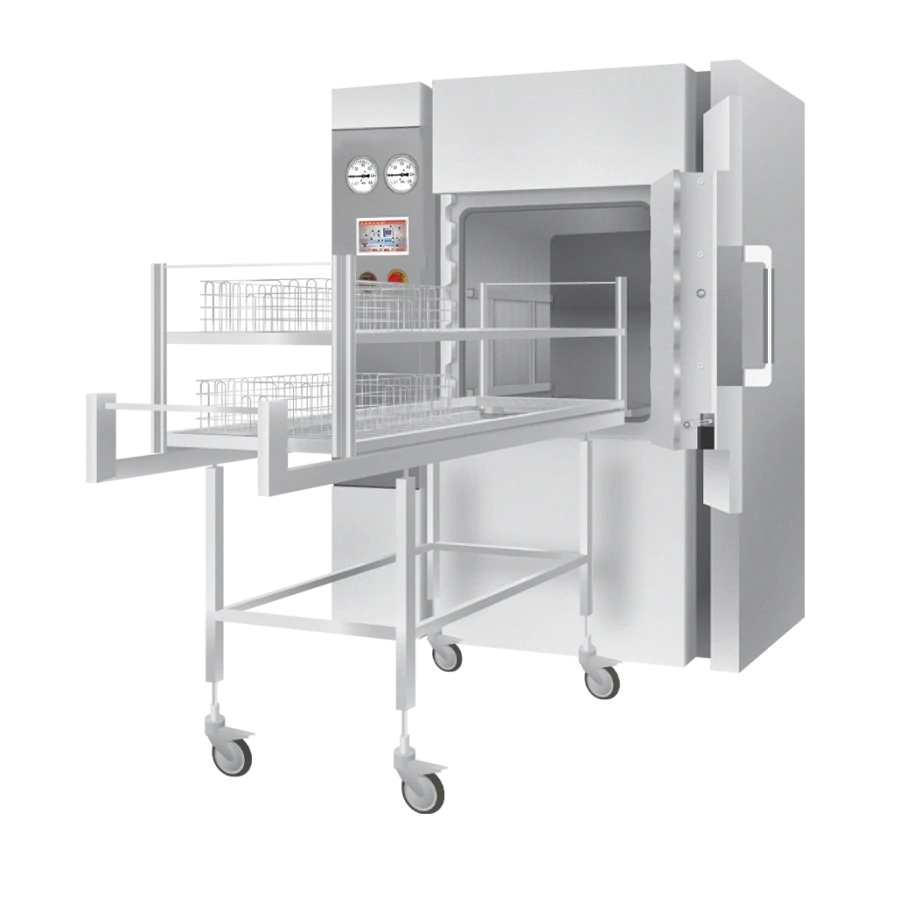 Rectangular steam steriliser with automatic control GP-400-2-"TZMOI" (complete with trolley with loading ends).