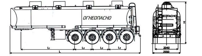 Semi-trailer-tanker, type GR4, modification 93339-0000010