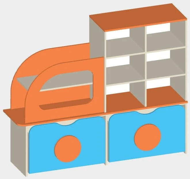Shelving unit "Truck with roll-out drawers" art.S.06.70