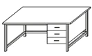 Laboratory assistant's table on metal frame (high) with drawer SL-6(c)