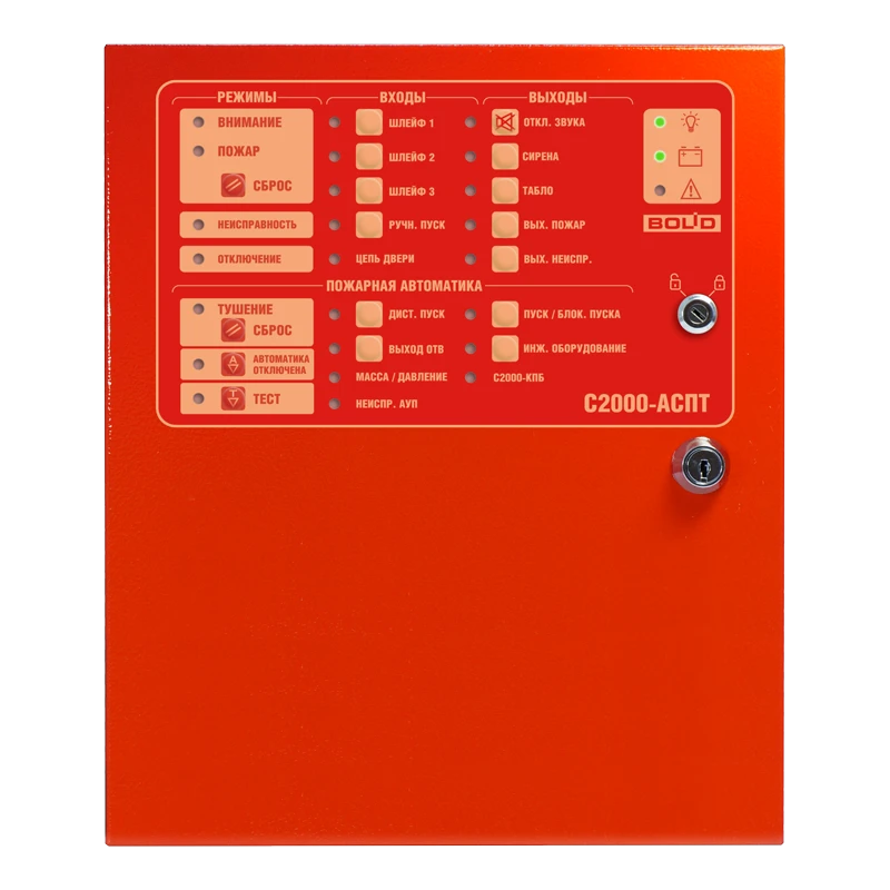Receiving and control unit for automatic fire extinguishing means "S2000-ASPT", ????.425533.002.