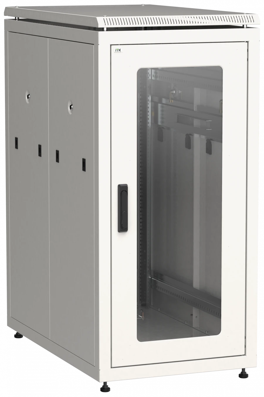 LN35-28U61-G ITK Network cabinet 19" LINEA N 28U 600x1000mm glass front door grey