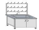 Laboratory table with stainless steel sink CM-3(m) with/without drying