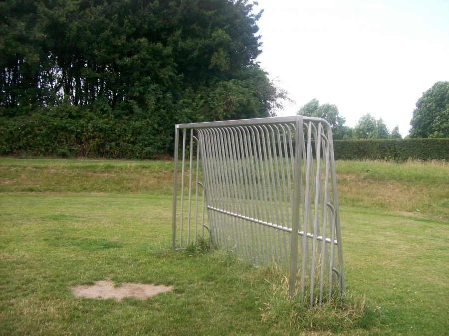 Vandal-proof mini-football goal made of stainless steel