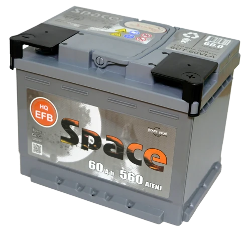 Lead battery for starting piston engines 6ST-60VLA EFB "Space"