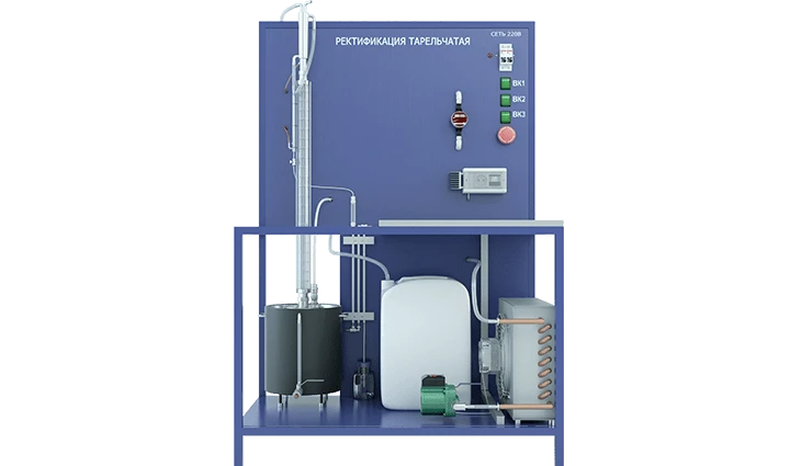Laboratory distillation unit (plate column) with autonomous cooling system (PAHP-RUM-T-R)