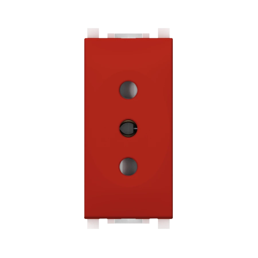 CADUCEUS ALING Experience flush-mounted socket outlet without grounding with blinds 10A, 250V~, 1M, red, art. 74121.4